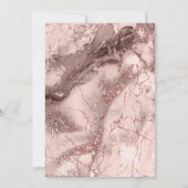 Marmer Glitter Bruiloft Roze Goud ID644 Kaart (Achterkant)