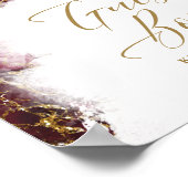 Marmer Glitter Bruiloftsgasten Burgundy Goud ID644 Poster (Hoek)