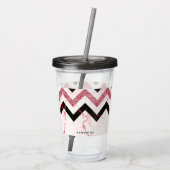 Marmer & Glitter Chevron Acryl Drinkbeker (Achterkant)