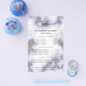 Marmer Glitter | Eenvoudige Salon Service Menu Fly (Enkel)
