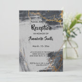 Marmer Glitter Geometric Reception Kaart (Staand voorkant)