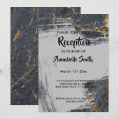 Marmer Glitter Geometric Reception Kaart (Voorkant / Achterkant)