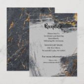 Marmer Glitter Geometrische ontvangstkaart Aankondigingskaart (Voorkant / Achterkant)