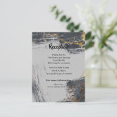 Marmer Glitter Geometrische ontvangstkaart Aankondigingskaart (Staand voorkant)