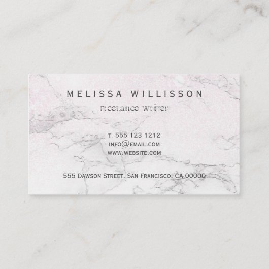 Marmer Glitter monogram Visitekaartje (Achterkant)