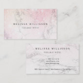 Marmer Glitter monogram Visitekaartje (Voorkant / Achterkant)