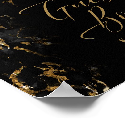 Marmer Glitter Wedding Guests Black Gold ID644 Poster (Hoek)