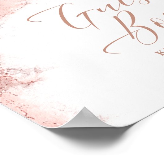 Marmer Glitter Wedding Guests Roos Gold ID644 Poster (Hoek)