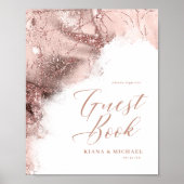 Marmer Glitter Wedding Guests Roos Gold ID644 Poster (Voorkant)