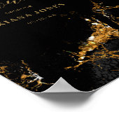 Marmer Glitters Bruidsdiner Zwart Goud ID644 Poster (Hoek)