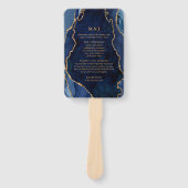 Marmer & Gold Agate Wedding Program Hand Fan Handwaaier (Voorkant)