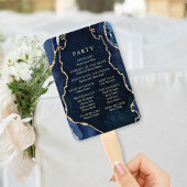 Marmer & Gold Agate Wedding Program Hand Fan Handwaaier