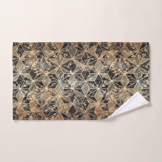 Marmer & Gold Geometric Pattern Bad Handdoek (Handdoek)