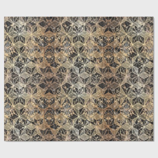 Marmer & Gold Geometric Pattern Cadeaupapier (Vlak)