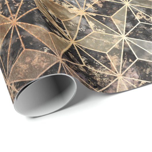 Marmer & Gold Geometric Pattern Cadeaupapier (Rol Hoek)