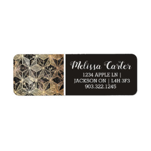 Marmer & Gold Geometric Pattern Etiket