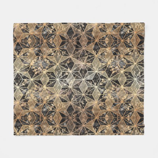 Marmer & Gold Geometric Pattern Fleece Deken (Voorkant (Horizontaal))