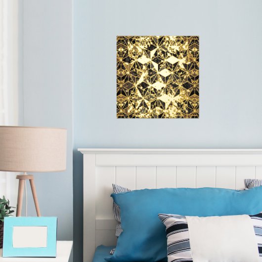 Marmer & Gold Geometric Pattern Folie Afdrukken (Insitu (Slaapkamer))