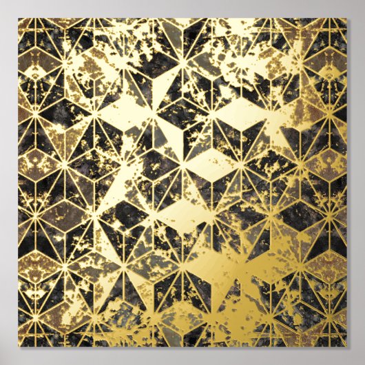 Marmer & Gold Geometric Pattern Folie Afdrukken (Voorkant)