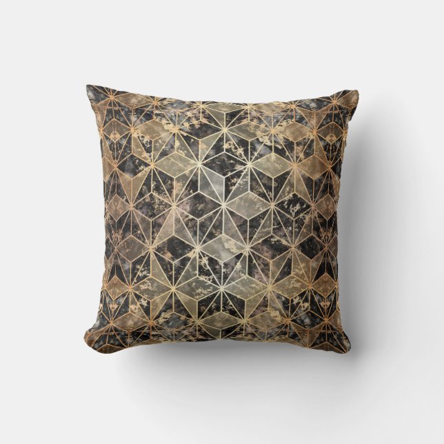 Marmer & Gold Geometric Pattern Kussen (Voorkant)