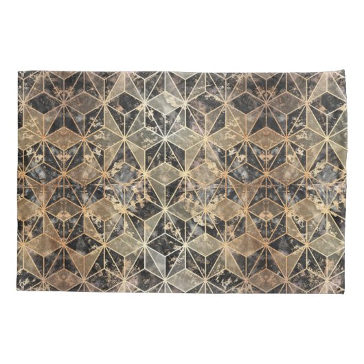 Marmer & Gold Geometric Pattern Kussensloop (Achterkant)