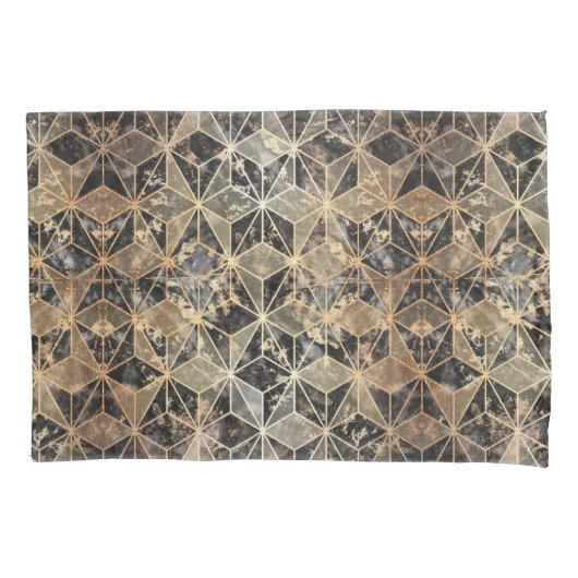 Marmer & Gold Geometric Pattern Kussensloop (Voorkant)