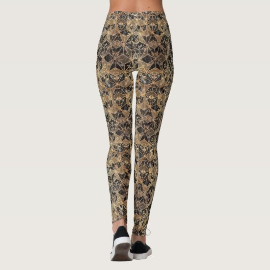 Marmer & Gold Geometric Pattern Leggings (Achterkant)