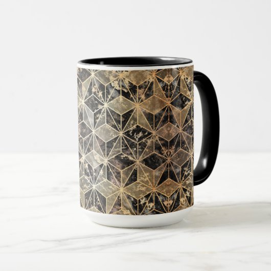 Marmer & Gold Geometric Pattern Mok (Voorkant rechts)