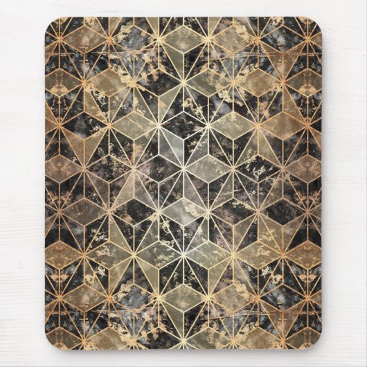 Marmer & Gold Geometric Pattern Muismat (Voorkant)