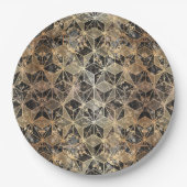 Marmer & Gold Geometric Pattern Papieren Bordje (Voorkant)