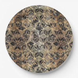 Marmer & Gold Geometric Pattern Papieren Bordje