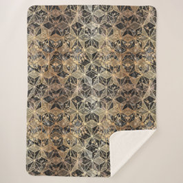 Marmer & Gold Geometric Pattern Sherpa Deken
