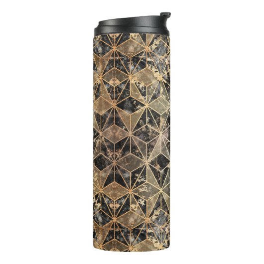Marmer & Gold Geometric Pattern Thermosbeker (Gedraaid links)