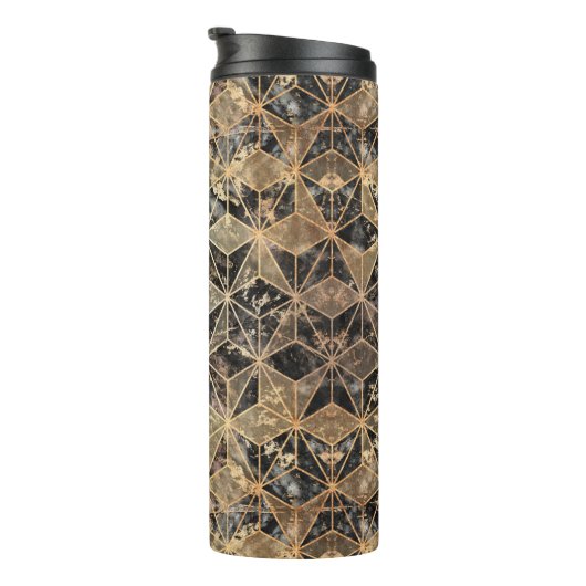 Marmer & Gold Geometric Pattern Thermosbeker (Geroteerd rechts)