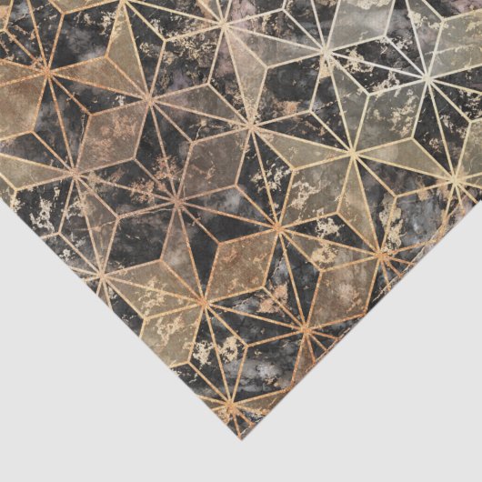 Marmer & Gold Geometric Pattern Tissuepapier (Detail)
