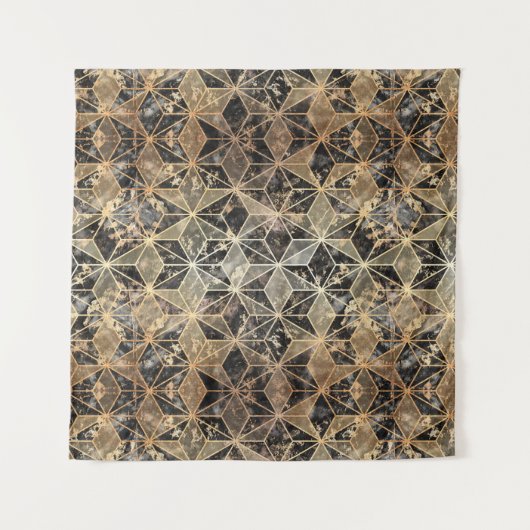 Marmer & Gold Geometric Pattern Wandkleed (Voorkant (horizontaal))