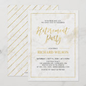 Marmer & Gold Lijst | Moderne Pensioenpartij Kaart (Voorkant / Achterkant)