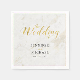 Marmer & Gold | Modern Typography Wedding Napkin Servet