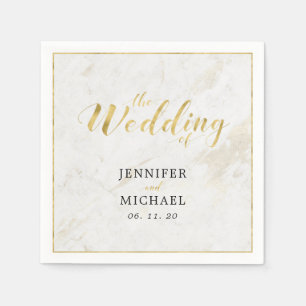 Marmer & Gold   Modern Typography Wedding Napkin Servet