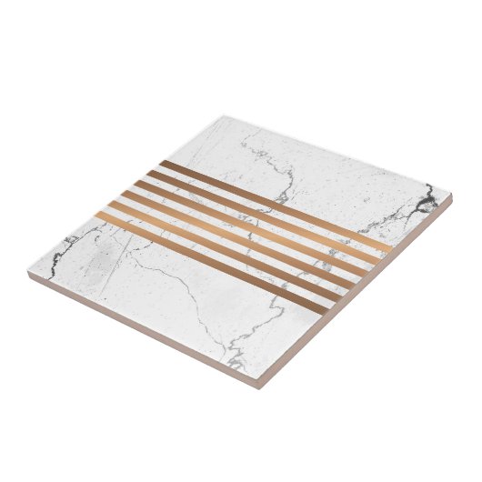 Marmer & Golden Stripes Tegeltje (Zijkant)