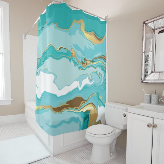 Marmer, goud: abstracte achtergrond. douchegordijn (In situ)