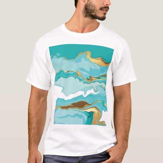 Marmer, goud: abstracte  achtergrond. t-shirt (Voorkant)