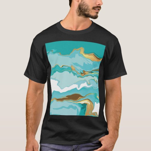 Marmer, goud: abstracte  achtergrond. t-shirt (Voorkant)