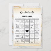 Marmer Goud Bachelorette Bingo Party Spel Kaart (Voorkant)