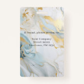 Marmer Goud Blauw Medewerker Foto ID Badge (Achterkant)