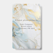 Marmer Goud Blauw Medewerker Logo Foto ID Badge (Back)