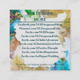 Marmer Goud Blauw Paarse Multipurpose Vierkante Visitekaartje