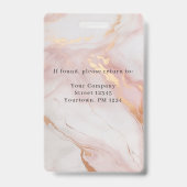 Marmer Goud Blush Roze LogoMedewerker Foto ID Badg Badge (Back)