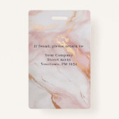 Marmer Goud Blush Roze LogoMedewerker Foto ID Badg Badge (Achterkant)
