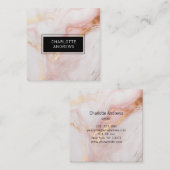 Marmer, goud & blush salon, make-up, schoonheid fo vierkante visitekaartje (Voorkant / Achterkant)